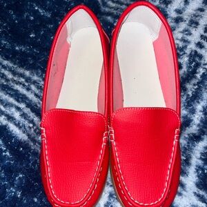 Red Women's Loafers; red loafers